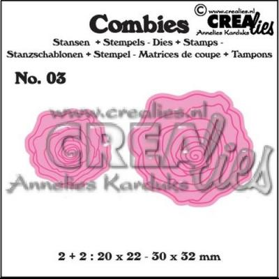 Crealies Combies Stanzschablone - Rosen klein